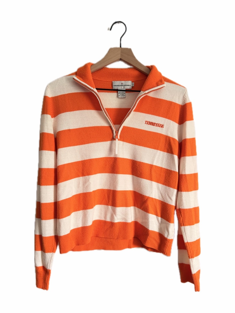 Tennessee Volunteers Orange & White Striped Quarter-Zip Pullover - Kids